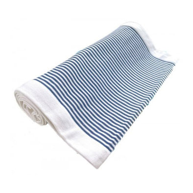 Navy and White Stripe Cotton Table Runner