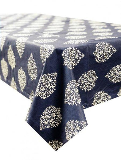 Table Cloth Navy and White 150 x 250 cm - Wipe Down