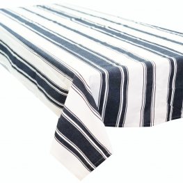 Table Cloth Navy and White Wide Stripe