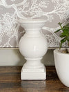 White Ceramic Candlestick - 25 cm Height