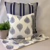 Navy and White Stripe Reversible Cushion Cover - Ornamental Blue