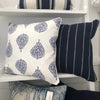 Navy and White Stripe Reversible Cushion Cover - Ornamental Blue 40 x 40