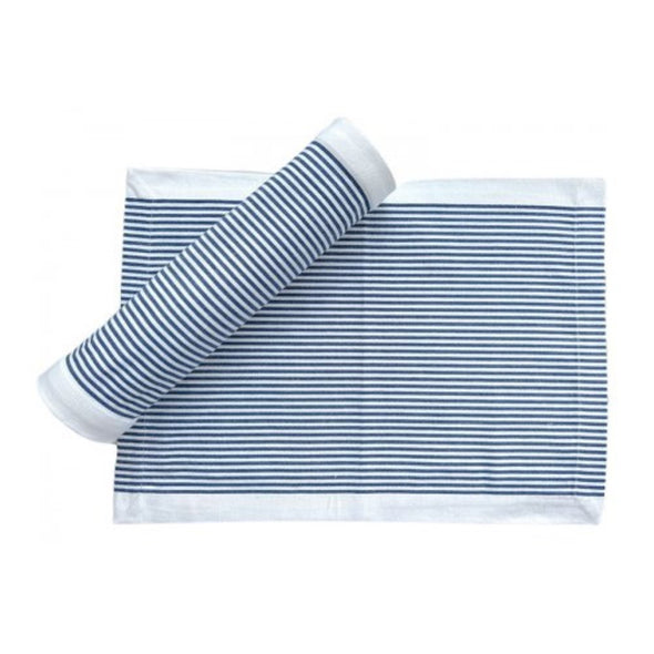 Navy and White Stripe Cotton Placemat Set of 4