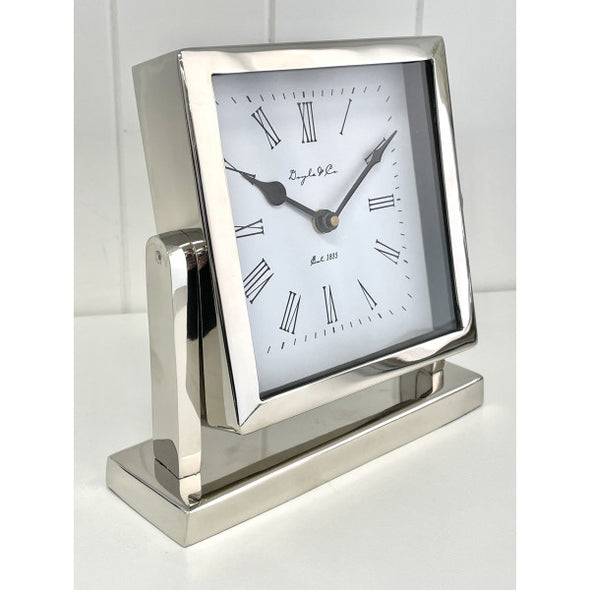 Hamptons Silver Swivel Mantle Clock