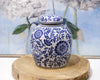 Ceramic Ginger Jar in Indigo Blue and White - Medium