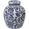 Ceramic Ginger Jar in Indigo Blue and White - Medium