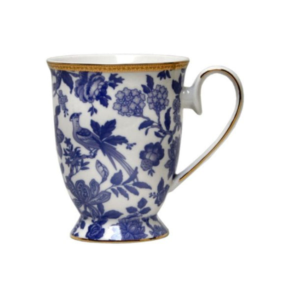 Elegant Blossom Tea or Coffee Mug / Cup with Gold Trim