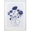 Framed Blue Vase with Flowers Wall Art - 70 x 50 cm