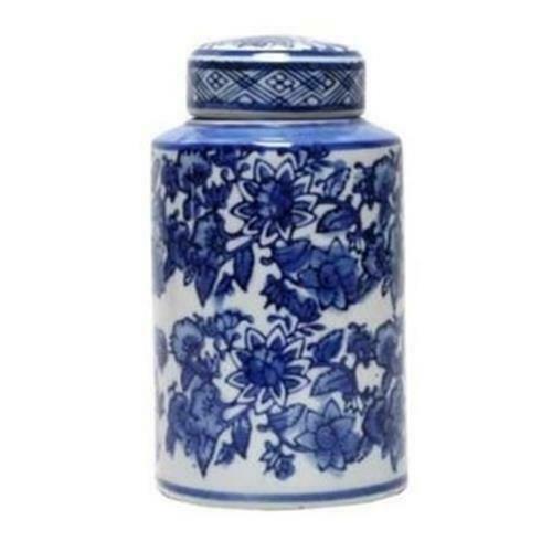 Blue and White Floral Cannister Jar