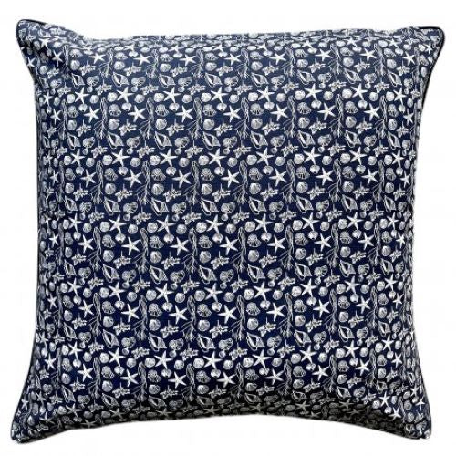 Navy Blue and White Deep Blue Sea Cushion Cover - 40 cm