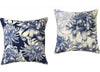 Outdoor Cushion - Hamptons White with Blue Floral Design - 45cm