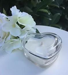 Luxury Soy Candle in Glass Heart with Lid - Gardenia and Lily