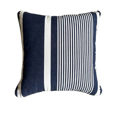 Navy and White Stripe Cushion Cover - Hilton - 2 Sizes