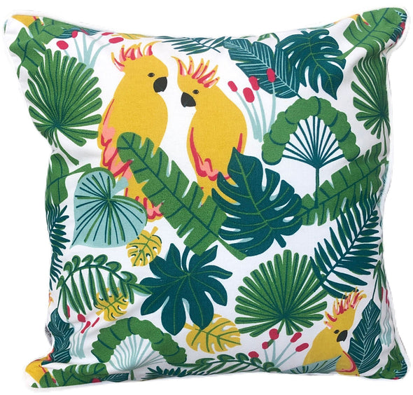 Jungle Cockatoo Print Cushion Cover - 40 x 40 cm
