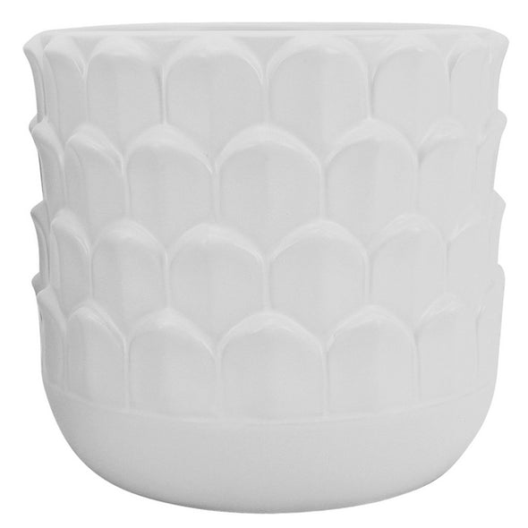 White Ceramic Artichoke Planter Pot - 17 cm