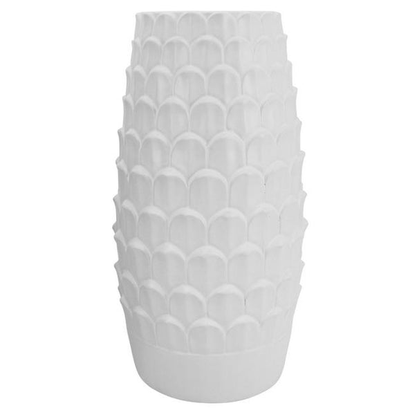 White Artichoke Ceramic Vase - 36 cm