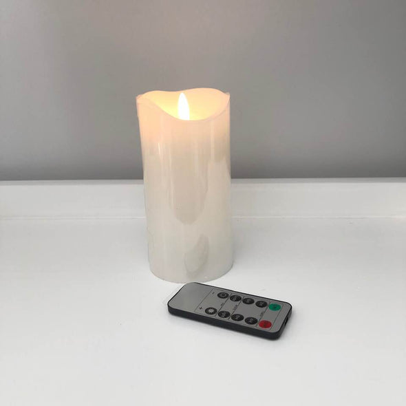 LED Pillar Candle with Remote - 15 cm