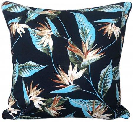 Navy Blue and White Tropical Cushion Cover - 2 Sizes