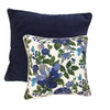 Indigo Blue and Off White Floral Cushion Cover - 40 x 40 cm