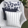 French Country White with Navy Stripe Cushion Cover - 40 x 40 cm
