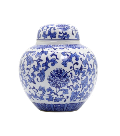 Blue and White Floral Ginger Jar - 21 cm