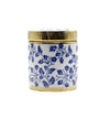 Blue and White Floral Round Cannister - 10 cm