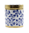 Blue and White Floral Round Cannister - 10 cm