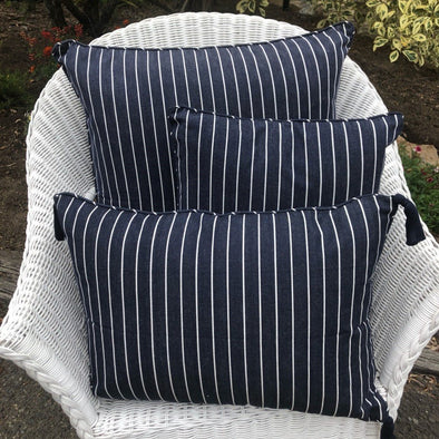 Navy and White Stripe Cushion Cover