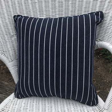Navy and White Stripe Cushion Cover