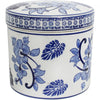 Hibiscus Blue and White Ginger Cannister Jar - 18 cm H