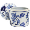 Hibiscus Blue and White Ginger Cannister Jar - 18 cm H