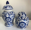 Set of 2 Blue and White Ginger and Temple Ginger Jars