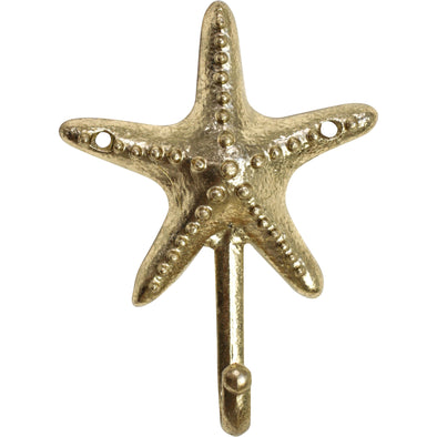 Starfish Wall Hook in Gold - 17 cm H