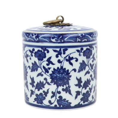 Blue and White Ceramic Ginger Jar/Trinket Box - 9.3 cm