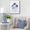 Framed Blue Vase with Flowers Wall Art - 70 x 50 cm